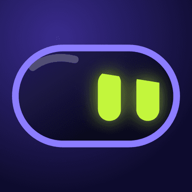 Intrus app icon: a purple visor with two lime eyes glancing to the right